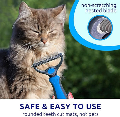 Pat Your Pet Deshedding Dog Brush For Shedding – Cat Brushes For Indoor Cats, Double-Sided Cat Brush Deshedding & Grooming Tool For Long Haired And Short Haired Dogs, Skin-Friendly