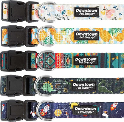 Downtown Pet Supply - Best, Cute & Fancy Dog Collar - Lightweight Adjustable Dog Collar with Quick Buckle & D-Ring - Hand Wash Safe - Floral - S - Small Dog Collar
