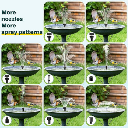 Biling 5.5W Solar Fountain Pump for Bird Bath, DIY Solar Water Pump with Double-Layer Nozzles & Dry-Run Protection 5 FT Tubing for Birdbath, Garden Ponds, Water Features