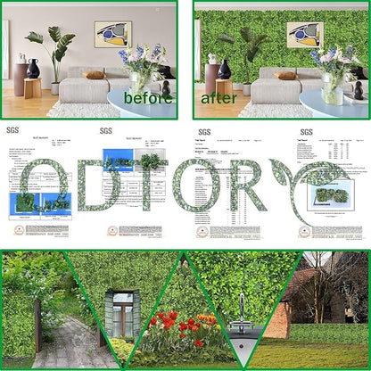 Artificial Plant Wall Roll: 48 X120 in (40 sqft) UV-Anti Ivy Privacy Fence Screen Faux Greenery Panels Backdrop Boxwood Ivy Vine Leaf Hedge Fence for Indoor Outdoor Green Decor