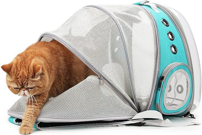 Lollimeow Cat Carrier Backpack, Expandable Bubble Pet Carrier for Cats and Small Dogs, Airline Approved Travel Backpack for Hiking, Walking & Outdoor Adventures - Supports up to 14 lbs