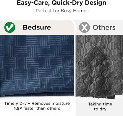 Bedsure Waterproof Bed Cover for Dogs Washable - Waterproof Blanket for Full Bed Couch Sofa Cozy, Lightweight Furniture Protector for Pet Cat Quick Drying, Navy, 82x82IN