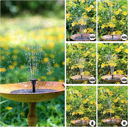 AISITIN 2.5W Solar Bird Bath Fountain, Solar Fountain for Bird Bath with 6 Nozzles, 6.7" Solar Powered Water Fountain for Garden, Ponds, Pool, Fish Tank, Outdoor and Aquarium, 2 Pack
