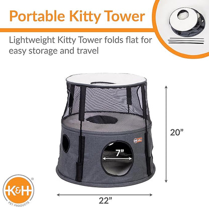 K&H Pet Products Kitty Tower Classy Gray 2 Story