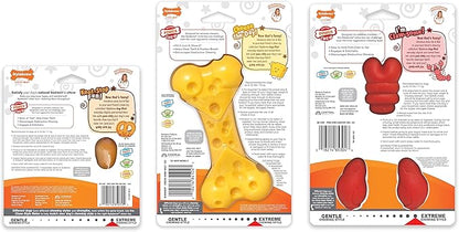 Nylabone Power Chew Toy Bundle, Cute Dog Toys for Aggressive Chewers, Filet Mignon, Cheese, and Bacon Flavors, Small Dogs - Up to 25 lbs, 3 Pack