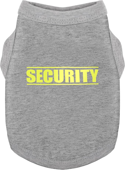 Discover Cozy Cotton Canine Wear: Soft, Lightweight, and Breathable Dog Shirt Vest with Eye-Catching Graphics(Security), Keeping Your Furry Friend Warm and Comfy! Grey 4XL