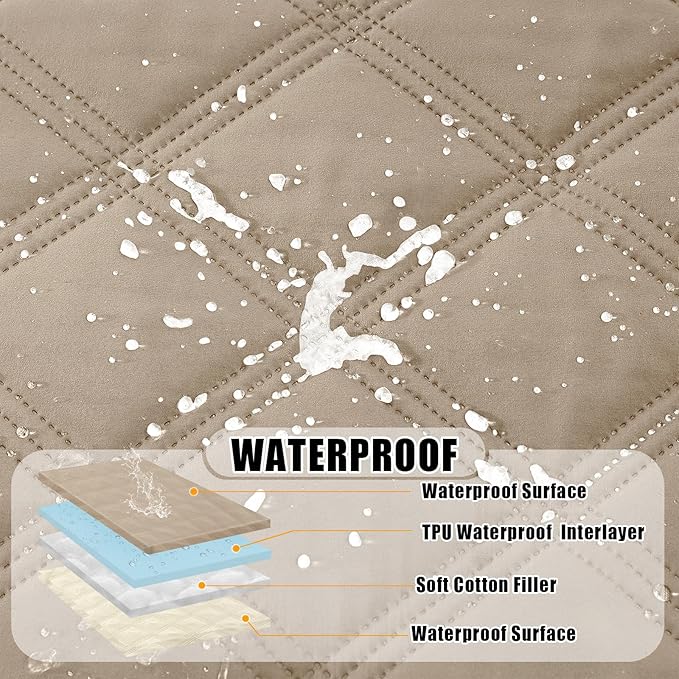 Smiry Waterproof Dog Bed Cover Blanket 40x80, Soft Reversible Pet Blanket, Washable Leakproof Cats Dogs Couch Cover for Sofa, Couch, Furniture, Taupe/Beige
