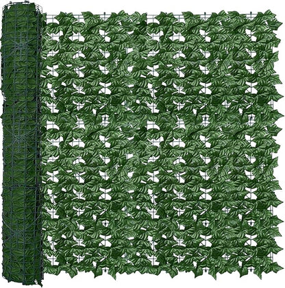 Artificial Fence Privacy Screen: 4FT x 20FT UV-Anti Faux Greenery Backdrop Ivy Chain Link Shades Panels for Patio, Balcony, Garden,Deck,Backyard Indoor Outdoor Green Wall Decor