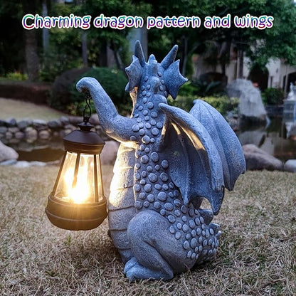 Dragon Solar Outdoor Garden Statue - Dragon Outdoor Figurie Lights - Yard Decorative Outdoor Statue Suitable for Patio, Balcony, Patio Decoration - Specially Customized Gift for Mom