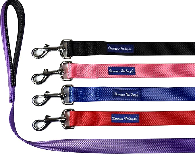 Strong Durable Dog Leash Lead - Red 6' Foot (L) x 1/2" Inch (W), by Downtown Pet Supply