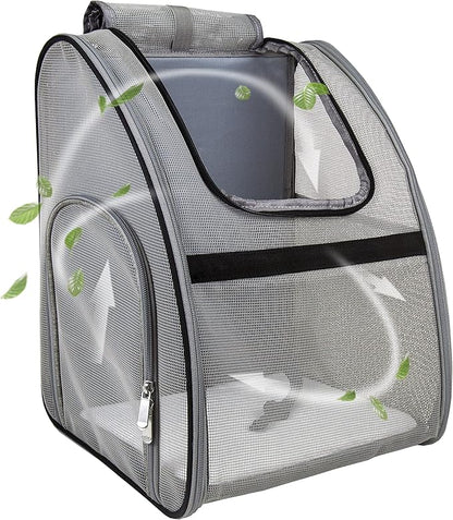 Pet Carrier Backpack, Ventilated and Breathable for Cats Dogs, Collapsible Designed for Travel, Hiking & Outdoor Use Black