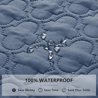 Waterproof Couch Cover for Dogs Washable, Reversible Dog Bed Blanket Pet Sofa Furniture Protector(68x82 Inch, Blue+Green)