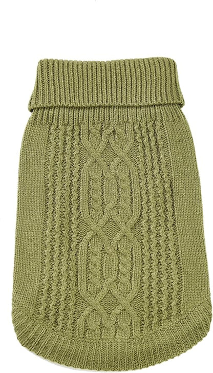 Stretchy Cat Sweater - 17 Colors & 6 Sizes | Snug Winter-Ready Knit for Boy/Girl Cats & Kittens(Olive Green, Small)
