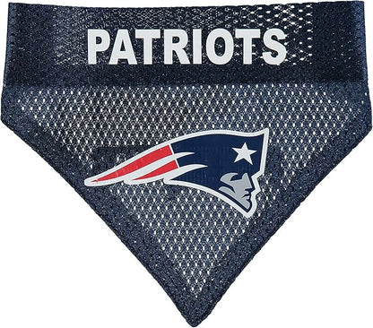 Pets First NFL DOG BANDANA - NEW ENGLAND PATRIOTS REVERSIBLE PET BANDANA. 2 Sided Sports Bandana with a PREMIUM Embroidery TEAM LOGO, Large/X-Large. - 2 Sizes & 32 NFL Teams available