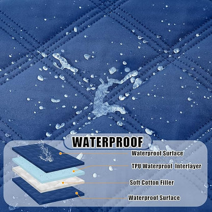 Smiry Waterproof Dog Bed Cover Blanket 40x80, Soft Reversible Pet Blanket, Washable Leakproof Cats Dogs Couch Cover for Sofa, Couch, Furniture, Navy/Navy