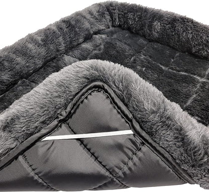 MidWest Homes for Pets QuietTime Dog Bed – Gray Faux Fur Bolster, Ultra-Soft and Machine Washable, Fits 24-Inch Crates and Carriers, for Small Breed Dogs
