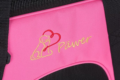 Pawer Soft-Sided Pet Carrier for Cat and Small Dog,Hot Pink Color,Medium Size,Washable Cloth Airline Approved Travel Tote,with 2 Mesh Opens and a Strap for Carry,Multiple Colors Available