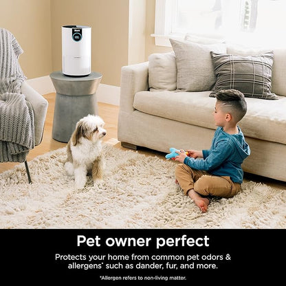 Shark Air Purifiers For Home Pets, 2 Pack, Allergies, Pet Hair, HEPA Air Filter, 500 Sq Ft, Small Room, Bedroom, Odor Eliminator Clean Sense, Captures 99.98% of Particles, Pet Dander, Fur, HP102PK2 (Renewed)