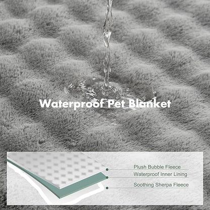 Soft Cozy Waterproof Twin Blanket for Bed Intimacy - Room Decor Large Dog Blankets for Bed Protector, Washable Pet Blankets for Indoors & Outdoors, Grey, 60"x80"