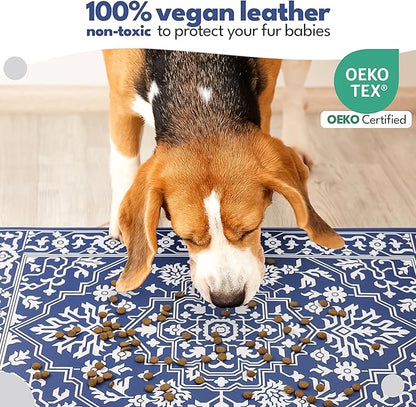 NALALAS Large Dog Mat for Food and Water, Cat Feeding Mat | Large Waterproof Dog Bowl Mat | Non-Slip Pet Food Mat for Floors | Pet Mats for Food and Water | Easy to Clean