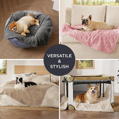 Bedsure Dog Blanket for Small Dogs Washable - Fluffy Fuzzy Puppy Cat Blanket with Premium 300GSM Coral Fleece Soft for Pet Kitten Doggy, Pink, 25x35IN