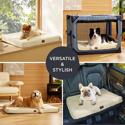 Bedsure Self Warming Dog Beds Large Sized Dog - Comfy Puppy Beds with Removable Washable Cover, Orthopedic Egg Crate Foam Pet Mat, Suitable for Pet Up to 65 lbs (Non Electric)