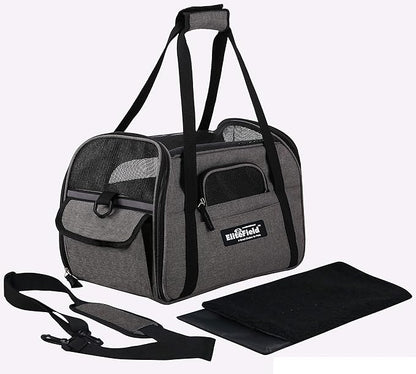 EliteField Soft Sided Pet Carrier (3 Year Warranty, Airline Approved), Multiple Sizes and Colors Available (Large: 19" L x 10" W x 13" H, Charcoal Gray)