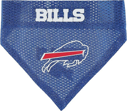 NFL DOG BANDANA - BUFFALO BILLS REVERSIBLE PET BANDANA. 2 Sided Sports Bandana with a PREMIUM Embroidery TEAM LOGO, Small/Medium. - 2 Sizes & 32 NFL Teams available