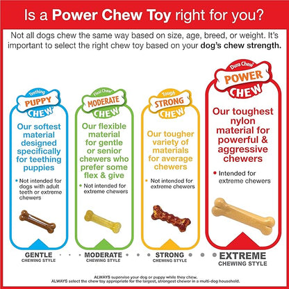 Nylabone Power Chew Groove Bone - Dog Toys for Aggressive Chewers - Durable Dog Toy for Small Breeds - Small Dog Chew Toys - Flavor Medley, Small, Up to 25 Ibs. (1 Count)