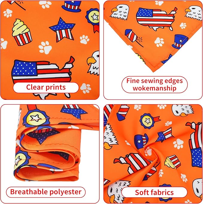 30 Pack Independence Day Dog Bandanas Bulk for Large Dogs Breed 33 Inch 4th of July Extra Large Dog Bandanas XL Patriotic Dogs Bandana Grooming L