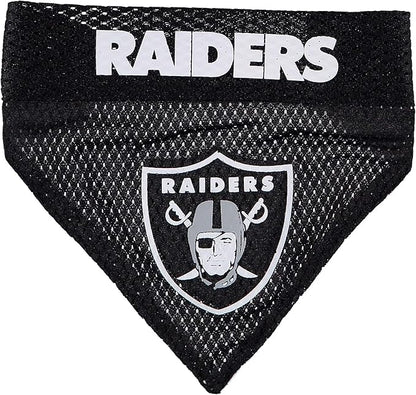 Pets First NFL DOG BANDANA - LA RAIDERS REVERSIBLE PET BANDANA. 2 Sided Sports Bandana with a PREMIUM Embroidery TEAM LOGO, Large/X-Large. - 2 Sizes & 32 NFL Teams available