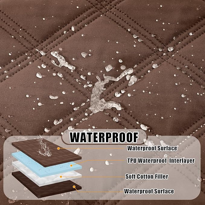 Smiry Waterproof Dog Bed Cover Blanket 40x50, Soft Reversible Pet Blanket, Washable Leakproof Cats Dogs Couch Cover for Sofa, Couch, Furniture, Brown/Chocolate