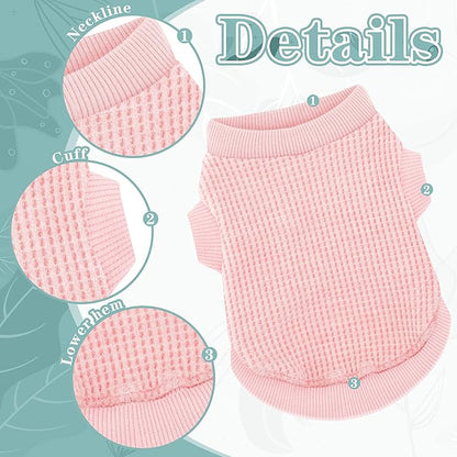 Cozy and Functional Dog Shirts for Small Puppies: Stretchable Pink Attire with Easy-On Design, Ideal for Chihuahuas and Yorkies - Enhance Comfort and Playfulness on Chill Days Small