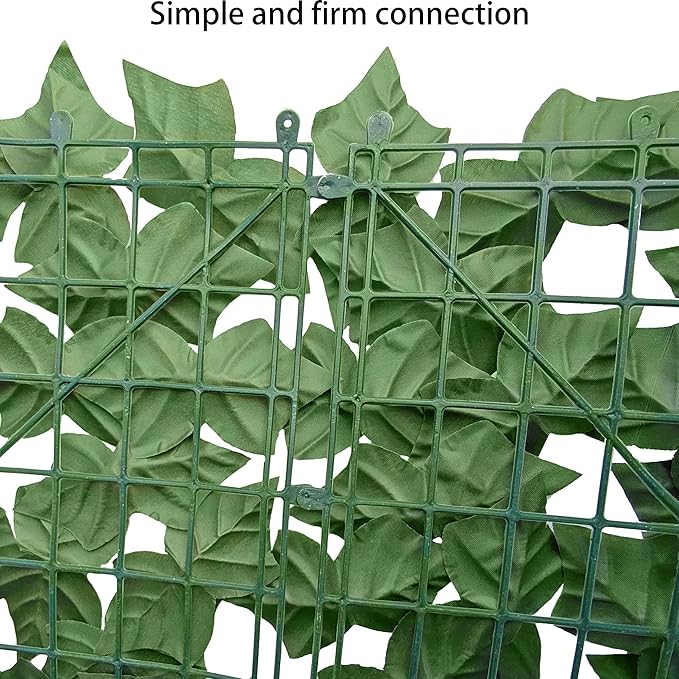 Artificial Fence Privacy Screen: 4FT x 50FT UV-Anti Faux Greenery Backdrop Ivy Chain Link Shades Panels for Patio, Balcony, Garden,Deck,Backyard Indoor Outdoor Green Wall Decor