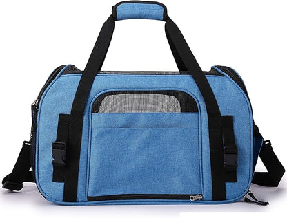 EliteField Soft Pet Carrier (3 Year Warranty, Airline Approved) Soft Sided Dog Puppy Cat Carrier Travel Bag (X-Large: 21" L x 12" W x 13" H, Sapphire Blue)