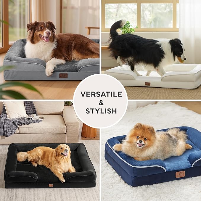 Bedsure Orthopedic Dog Beds for Small Dogs - Washable Small Dog Cat Bed Waterproof, Comfort Pet Couch Sofa with Washable Removable Cover, Pets Bed with Nonskid Bottom, Moss Green, 24"