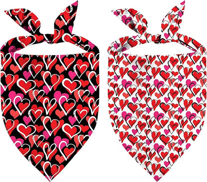 Valentines Dog Bandana Reversible Triangle Bibs Scarf Mother's Day Bandanas for Medium Large Dogs