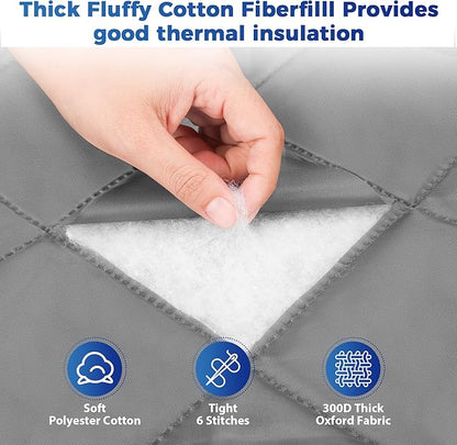Cotton Thermal Door Screen Draft Stopper Cover Made of Oxford and Cotton Fill Fit 48x80inch Door Screen Door Itself Size 50x82inch Curtains for Winter, Insulated Door Curtain for Doors
