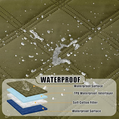 Smiry Waterproof Dog Bed Cover Blanket 30x53, Soft Reversible Pet Blanket, Washable Leakproof Cats Dogs Couch Cover for Sofa, Couch, Furniture, Green/Navy