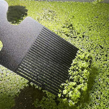 Aquarium Duckweed Removal Tool, 6.5 x 3 inch Floating Plant Comb Spatula, Aquatic Tank Cleaning Tool (Black)
