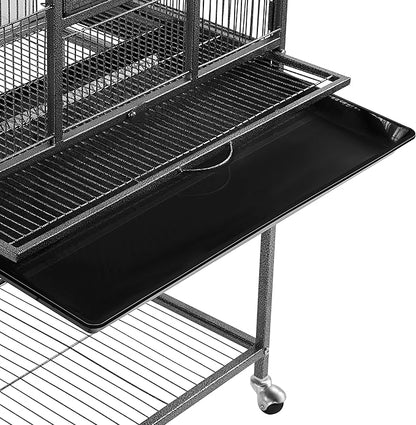 Yaheetech Wrought Iron Extra Large Bird Parakeet Cage with Detachable Stand for Cockatiel Sun Green Cheek Conure Lovebird Budgie Finch Canary Bird