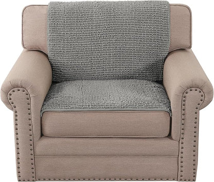 H.VERSAILTEX Plush Chenille Couch Armrest Cover 2 Packs Thick and Soft Sofa Covers Furniture Protector Cover for Pets (27.5" x 27.5", Dove)