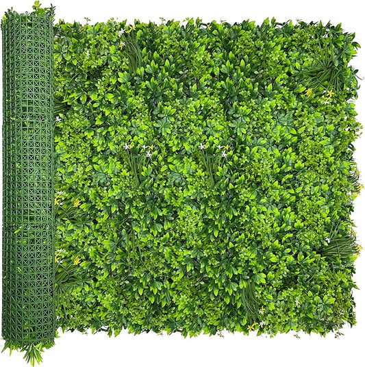 Artificial Plant Wall Roll: 48 X120 in (40 sqft) UV-Anti Ivy Privacy Fence Screen Faux Greenery Panels Backdrop Boxwood Ivy Vine Leaf Hedge Fence for Indoor Outdoor Green Decor