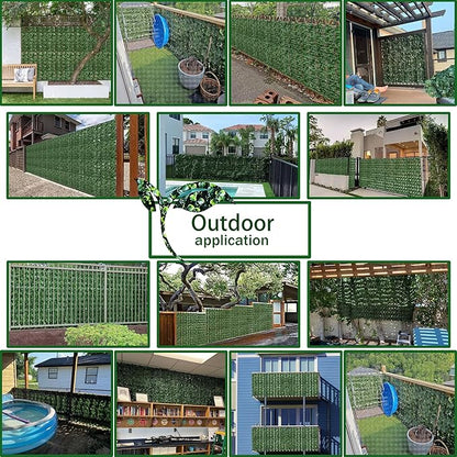 Artificial Fence Privacy Screen: 6FT x 20FT UV-Anti Faux Greenery Backdrop Ivy Chain Link Shades Panels for Patio, Balcony, Garden,Deck,Backyard Indoor Outdoor Green Wall Decor