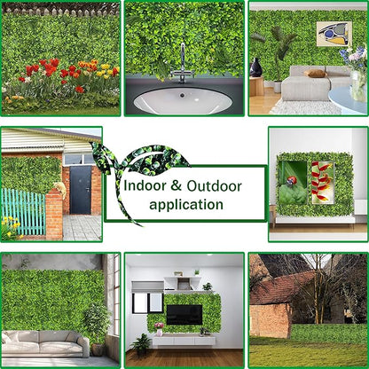 Artificial Plant Wall Roll: 60 X 120 in (50 sqft) UV-Anti Ivy Privacy Fence Screen Faux Greenery Panels Backdrop Boxwood Ivy Vine Leaf Hedge for Indoor Outdoor Green Decor