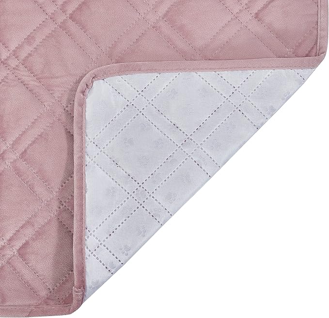 Brilliant Sunshine Premium Calming Dog Bed Mat, Silky Velvet, Removable Washable Cover, Cushion Protector and Couch Covers for Dogs, Pets, Cats, Medium, Silver Pink