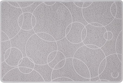 Ubbi Pet Cat Litter Mat, Non-Slip Litter Trapping Mat for Litter Box Area, Easy-Clean Floor Protection, Modern Design, Gray