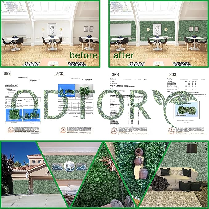 Artificial Boxwood Roll: 60 X 120 in (50 sqft) UV-Anti Faux Ivy Boxwood Hedge Leaf Grass Wall for Patio Balcony Privacy, Garden, Backyard Greenery Wall Backdrop and Fence Decor