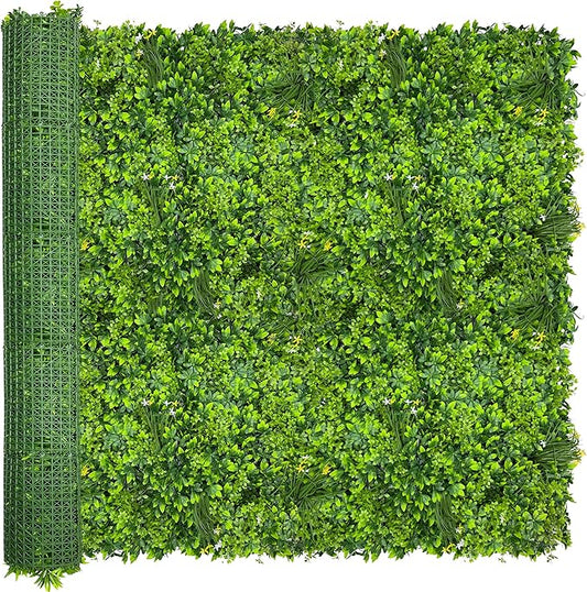 Artificial Plant Wall Roll: 72 X144 in (72 sqft) UV-Anti Ivy Privacy Fence Screen Faux Greenery Panels Backdrop Boxwood Ivy Vine Leaf Hedge Fence for Indoor Outdoor Green Decor