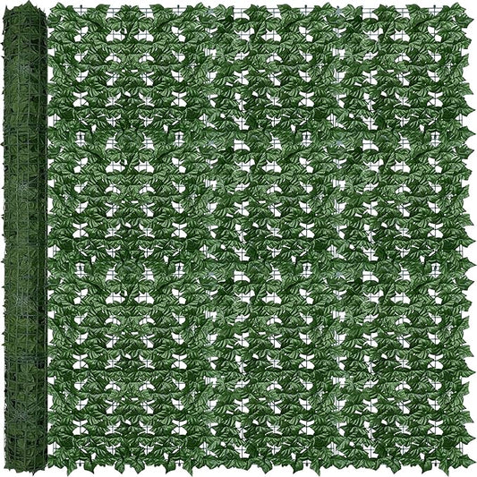 Artificial Ivy Privacy Fence Wall Screen: 72 x144 in UV-Anti Faux Greenery Backdrop Ivy Vine Leaf Hedges Fence Panels for Patio, Balcony, Garden, Backyard Indoor Outdoor Green Wall Decor
